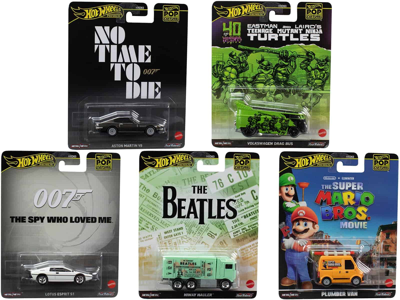 Set de 5 autos modelo de diecast de la serie Premium D Pop