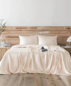 Juego de sábanas de satén Candoury de 6 -Beige