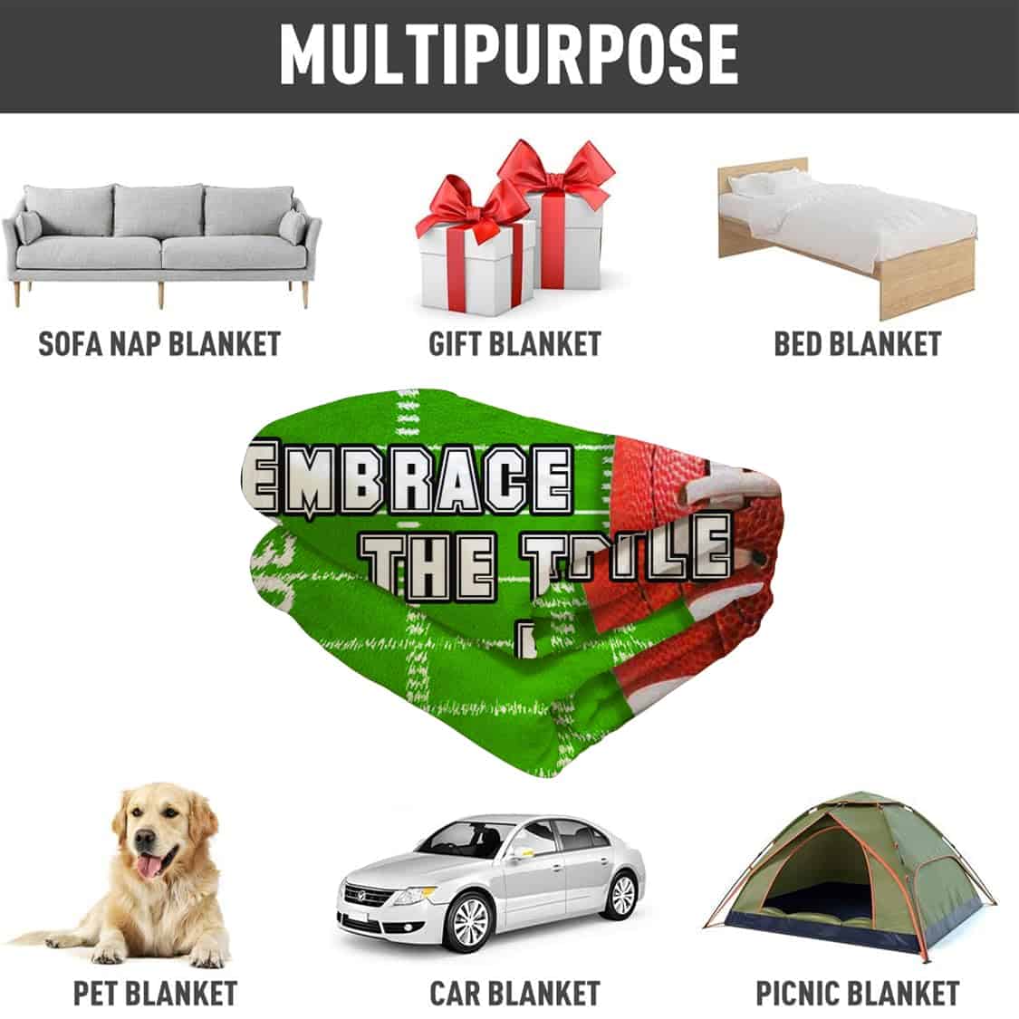 Manta de Tiro ABOXOBOG de Fútbol Americano para Sofá Cama - Imagen 7