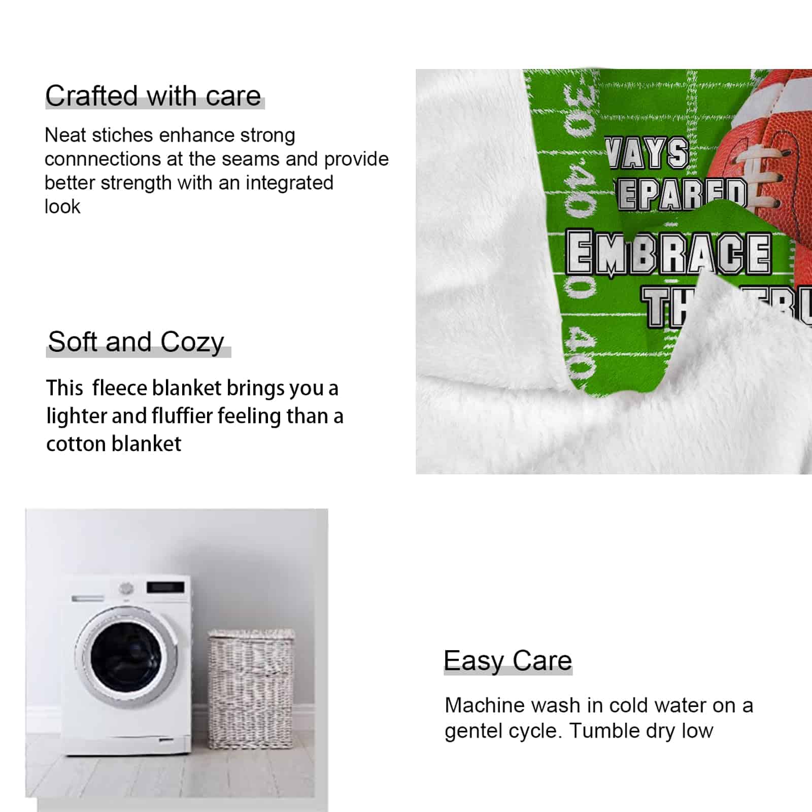 Manta de Tiro ABOXOBOG de Fútbol Americano para Sofá Cama - Imagen 8