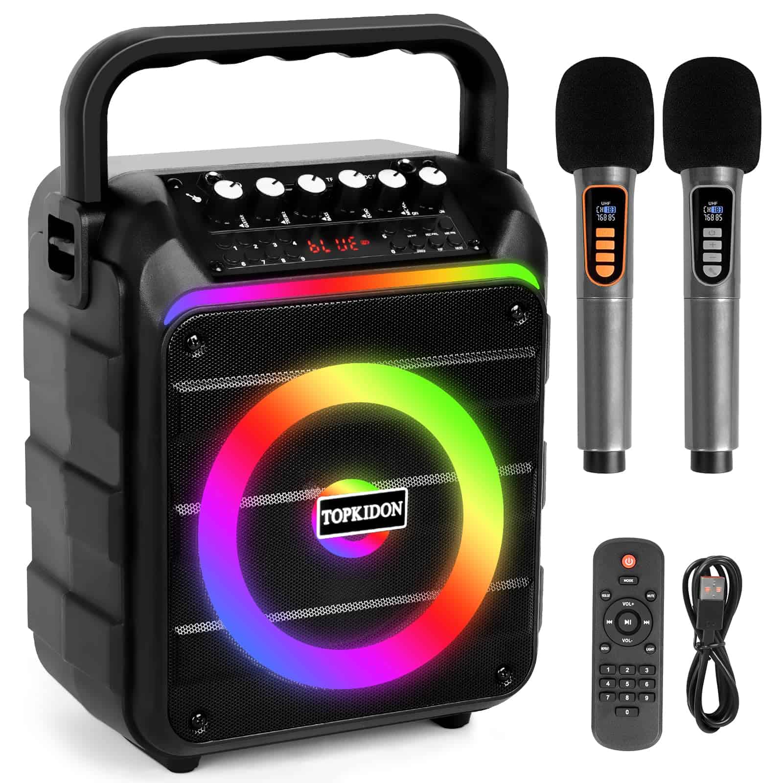 Máquina de Karaoke con Dos Micrófonos -Negro