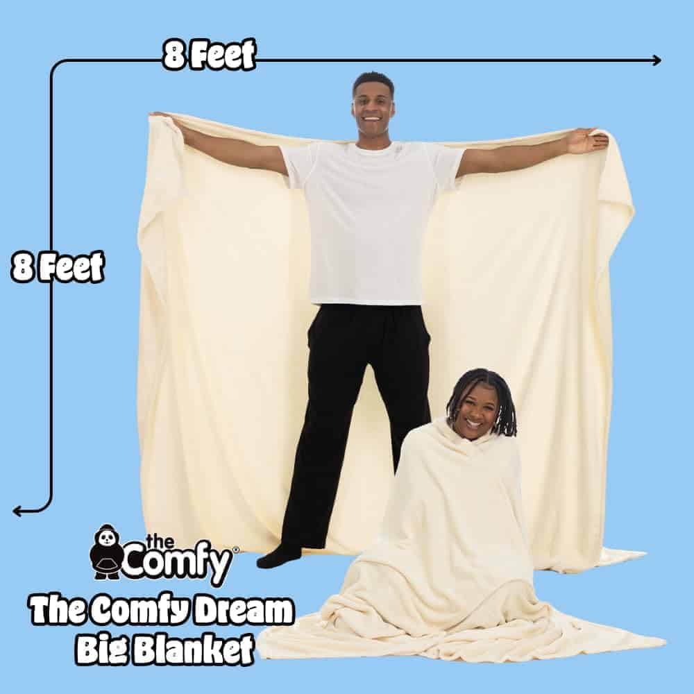 Manta THE COMFY Dream Big - 96x96 -Crema - Imagen 3