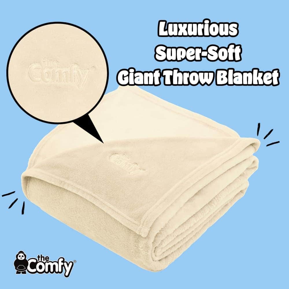 Manta THE COMFY Dream Big - 96x96 -Crema - Imagen 4