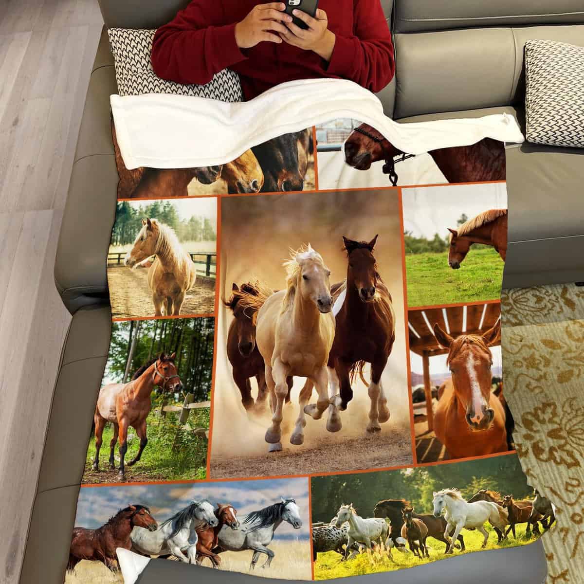 ABOXOBOG Manta de Caballo para Sofá Cama 60" x 80" Franela - Imagen 3