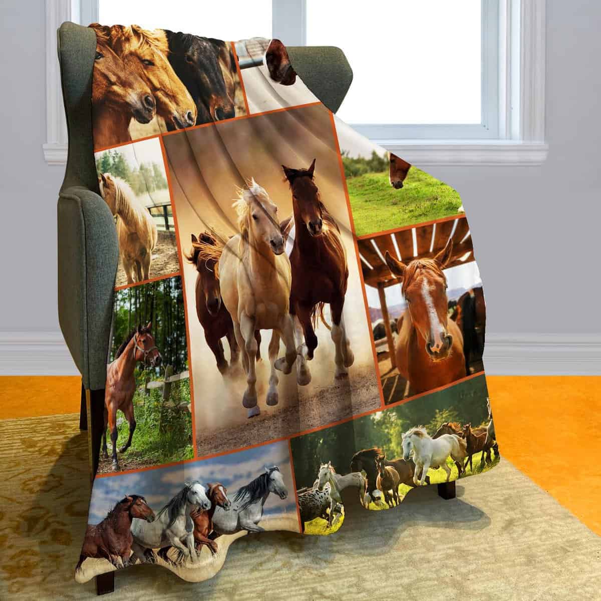 ABOXOBOG Manta de Caballo para Sofá Cama 60" x 80" Franela - Imagen 5