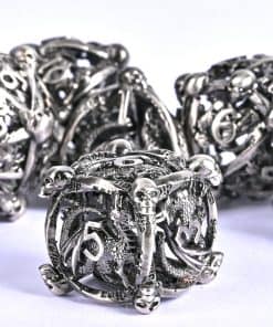 DND Metal Dice Set, UBEUCK, 7PCS Juego de Dados de Cráneo y