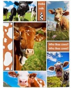 Manta de estampado de vaca ABOXOBOG para sofá cama suave