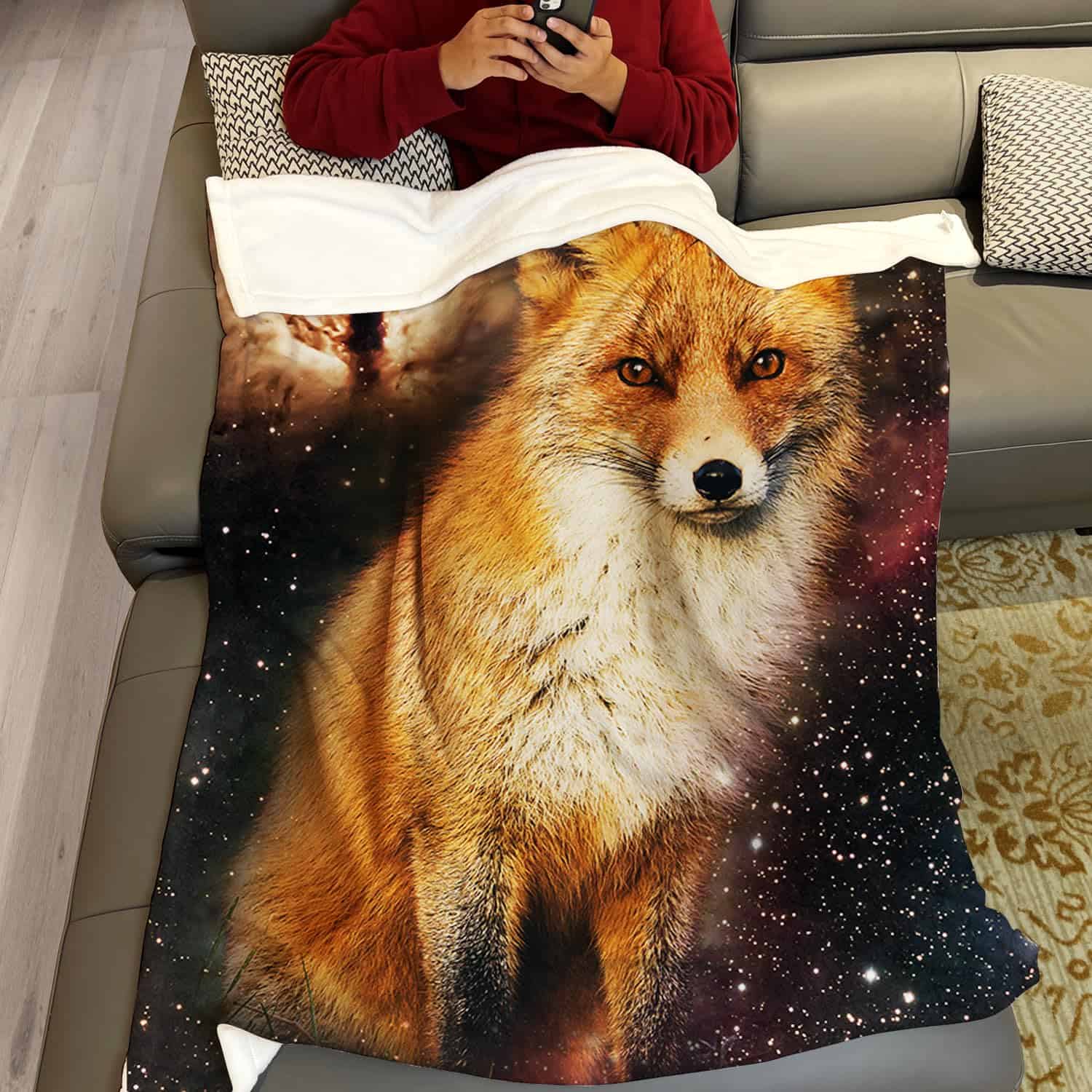 Manta de lobo ABOXOBOG para sofá cama 60" x 80" Suave - Imagen 3
