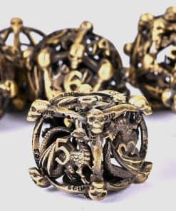 Set de Dados de Metal DND, UBEUCK 7PCS Dados -Bronce