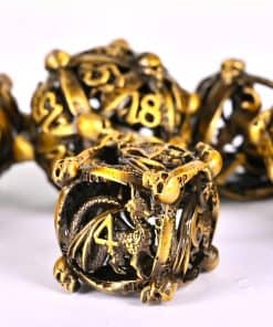 Set de dados de metal DND, UBEUCK 7PCS Dados -Dados dorados