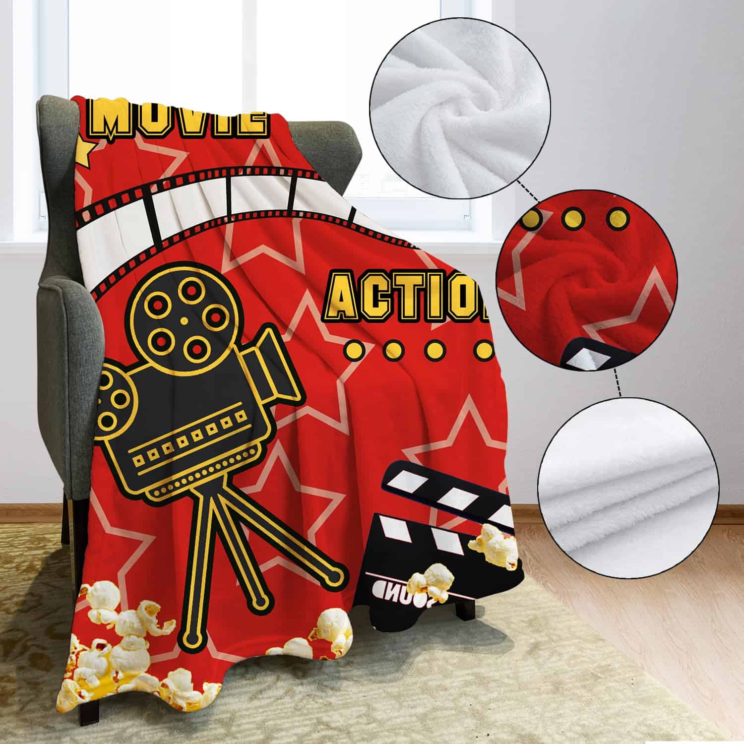 Manta de Cine Temático ABOXOBOG para Sofá Cama 50" x 60" - Imagen 6