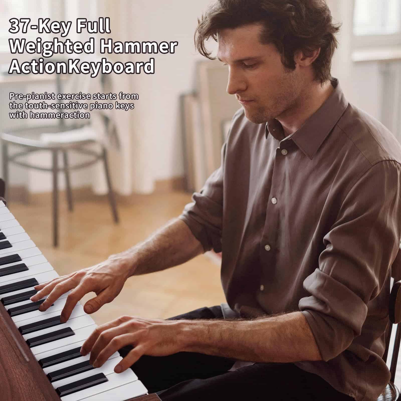 Piano Digital ZYRODIA de 37 Teclas con Pedal de Sustain - Imagen 3