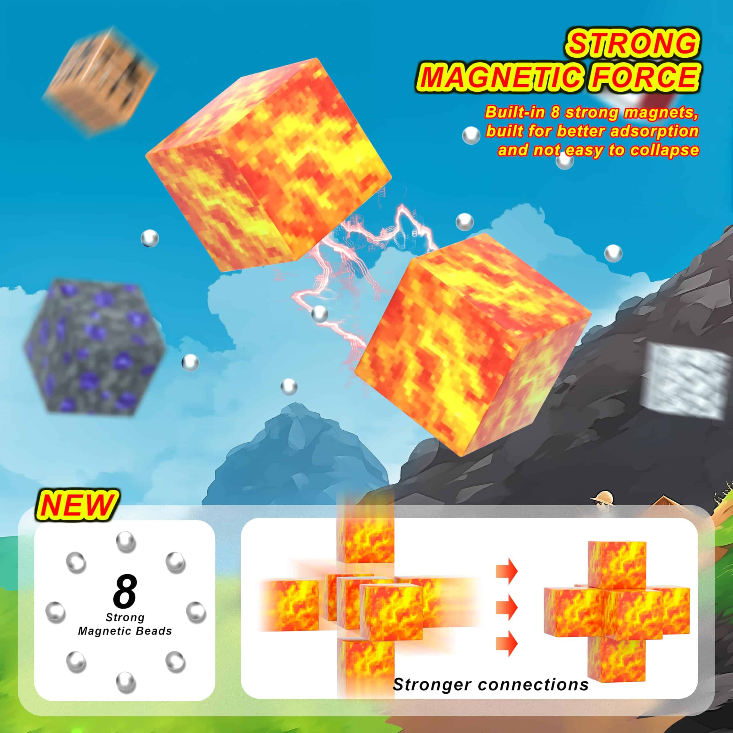 BPQZ 128PCS Bloques Magnéticos, Juguetes de Construcción - Imagen 4