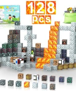 BPQZ 128PCS Bloques Magnéticos, Juguetes de Construcción