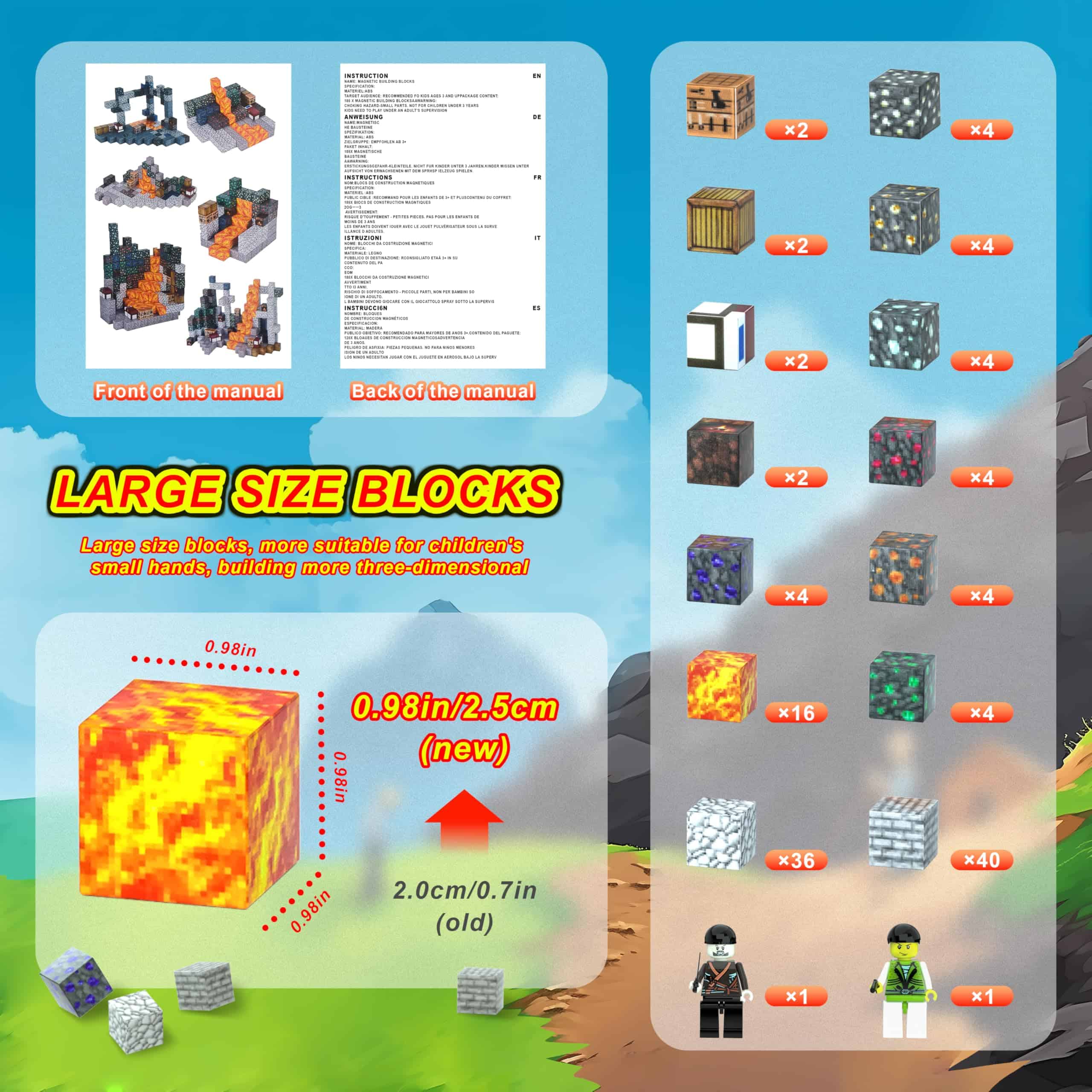 BPQZ 128PCS Bloques Magnéticos, Juguetes de Construcción - Imagen 3