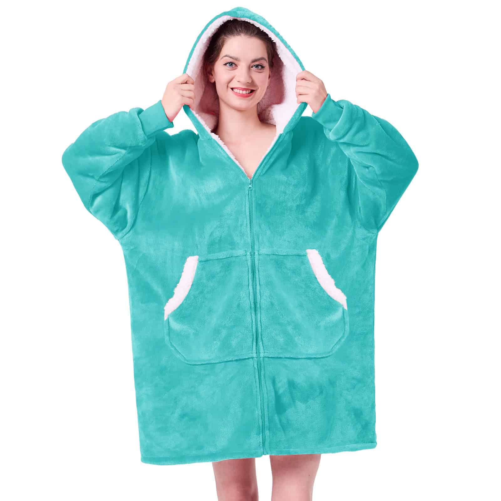 JOYWOO Manta con Capucha Teal Turquesa, Regalos de