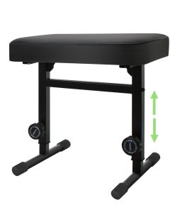 Banco de piano ajustable Sidasu con cojín acolchado negro -