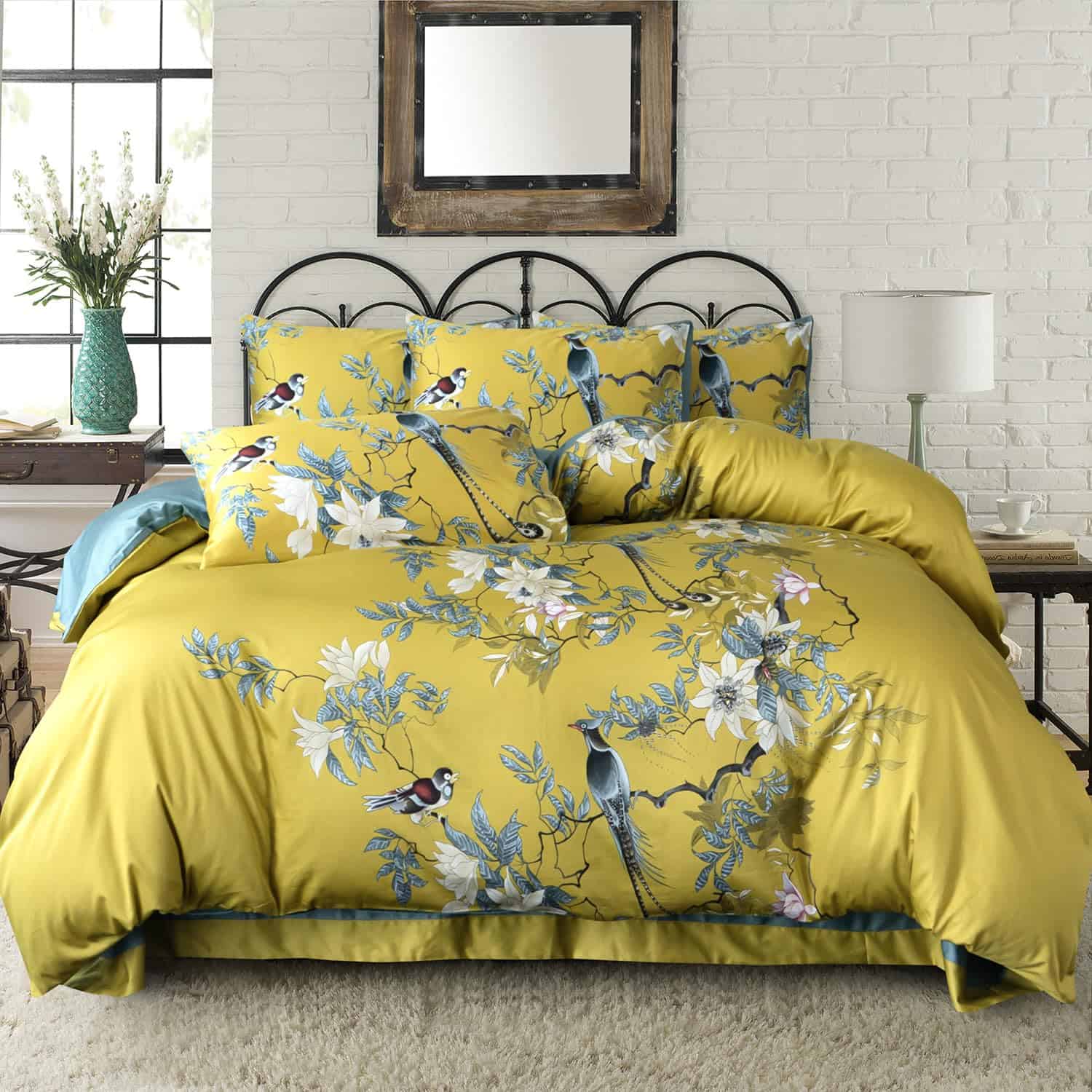 Juego de Funda Nórdica BUPIRD Twin de Algodón Floral - Set