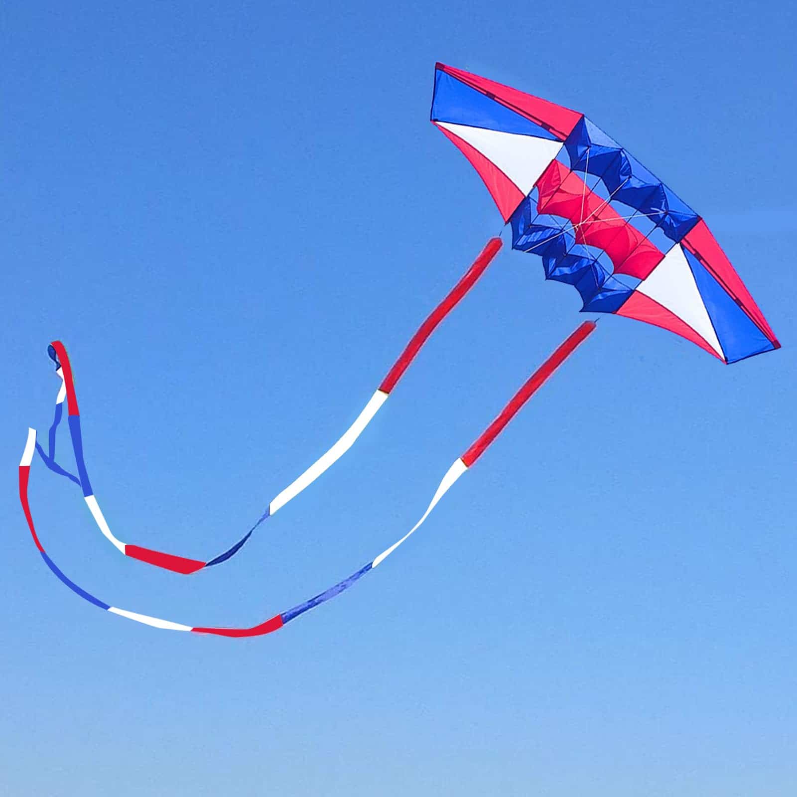 Cometa de Playa para Adultos Grande con -Rojo, Blanco y Azul