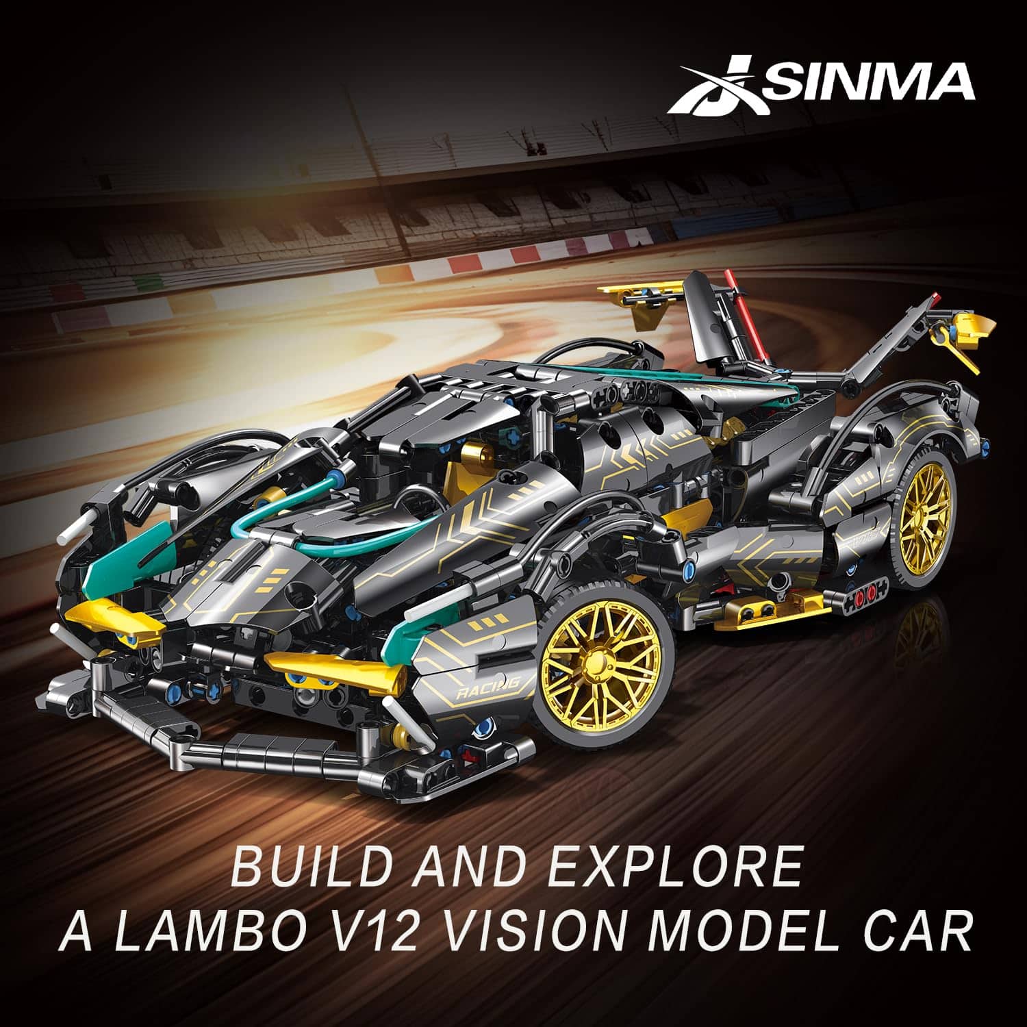 JSINMA Technic Sports Car Building Blocks Toys Boys or - Imagen 3