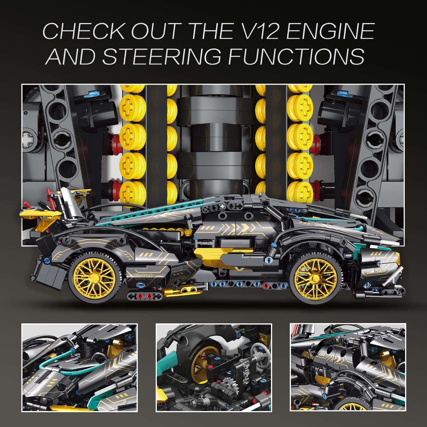 JSINMA Technic Sports Car Building Blocks Toys Boys or - Imagen 4