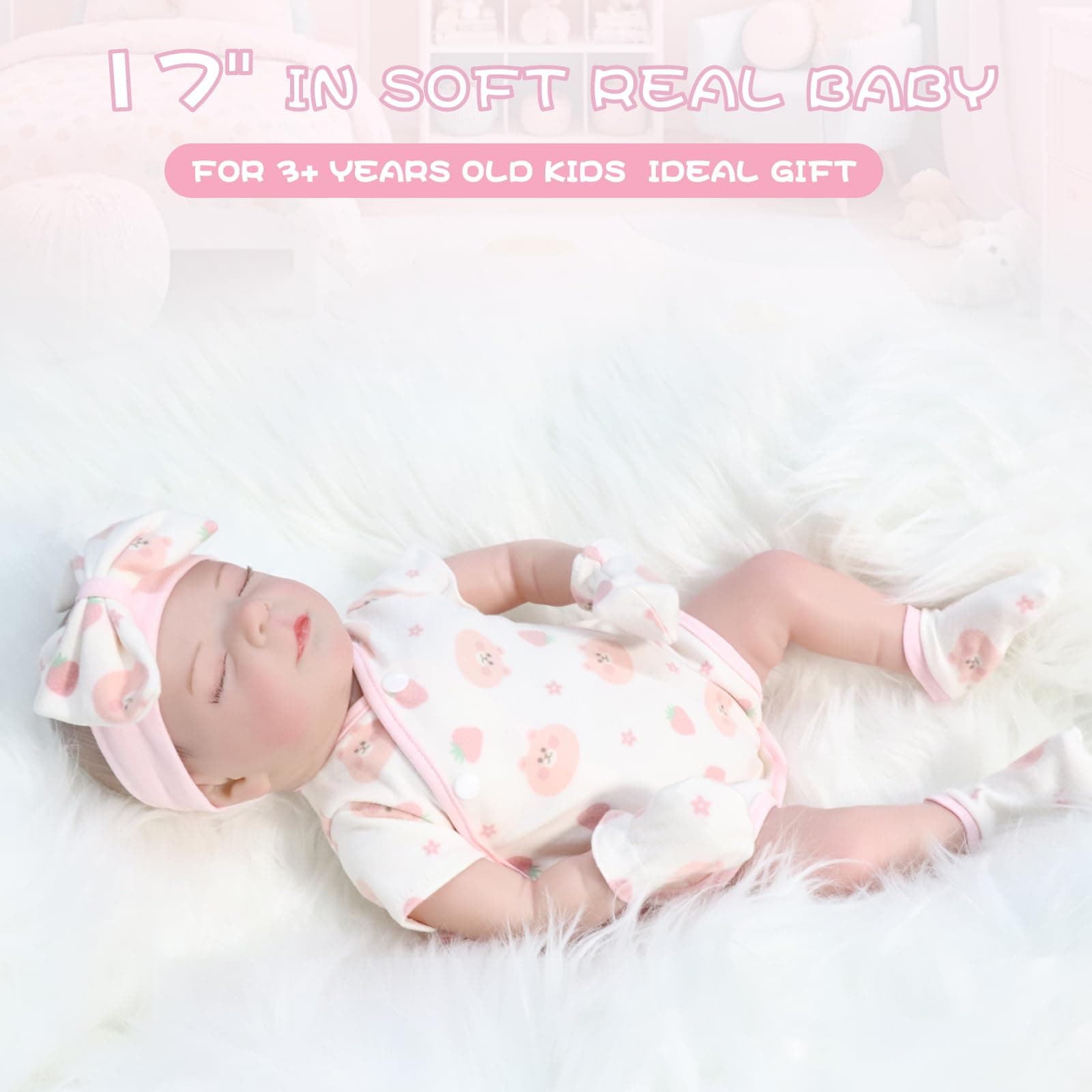 Muñeca Reborn SOWISEOPT de 17", Realista con Cuerpo Suave, - Imagen 4