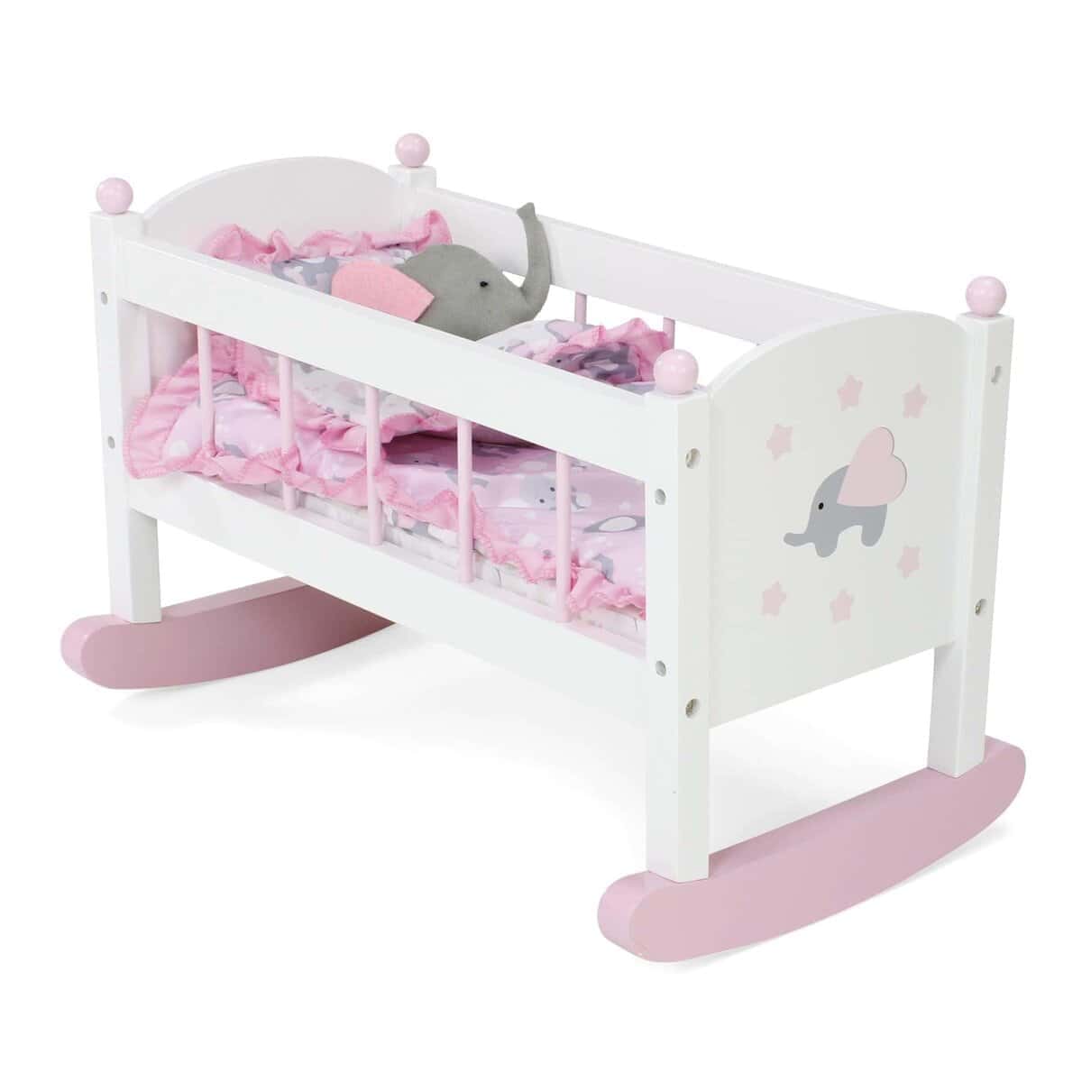 Nueva Cuna Mecedora de Madera para Muñecas Bebé Emily Rose