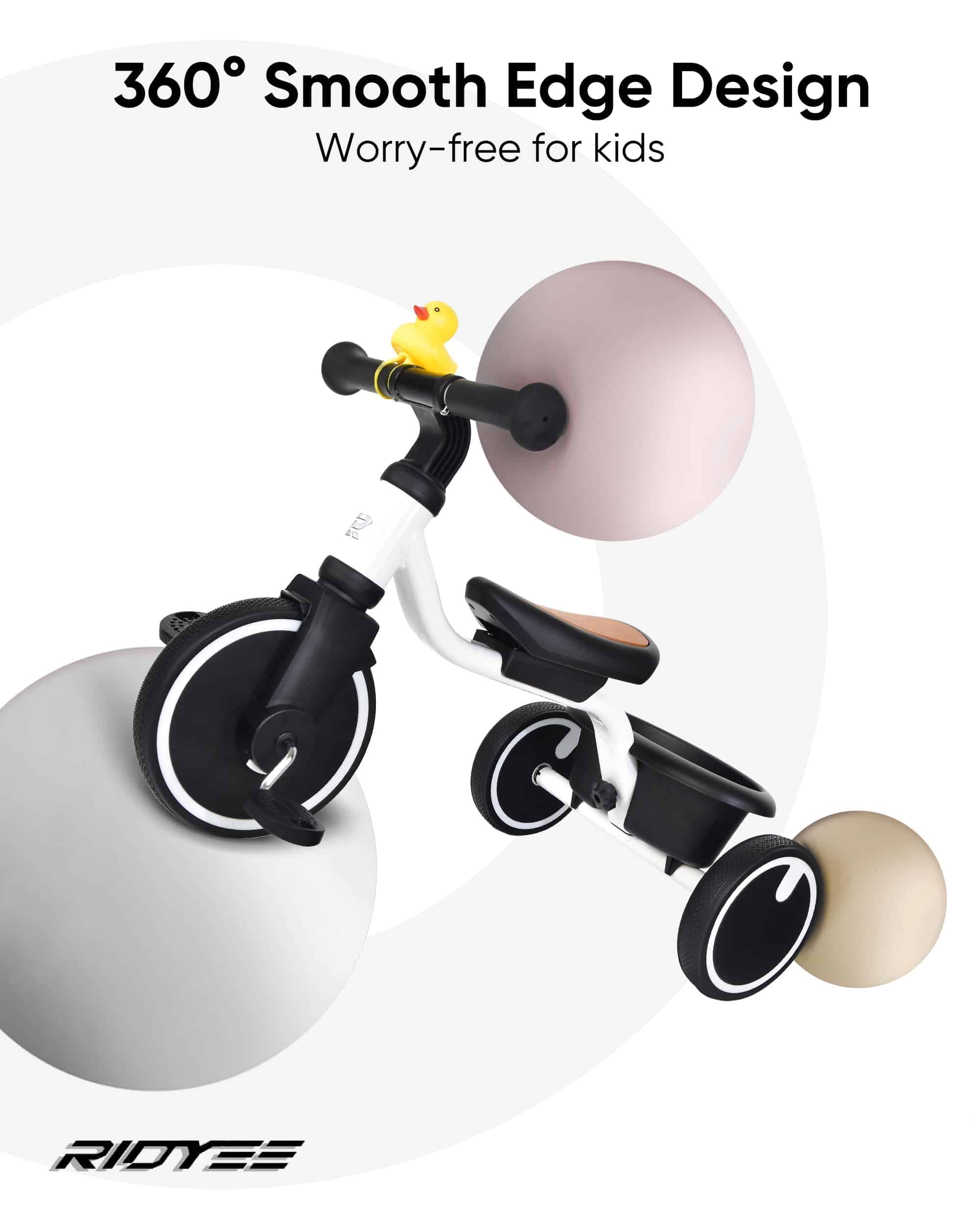 Triciclo RIDYEE para niños pequeños de 1-3 años con - Imagen 5