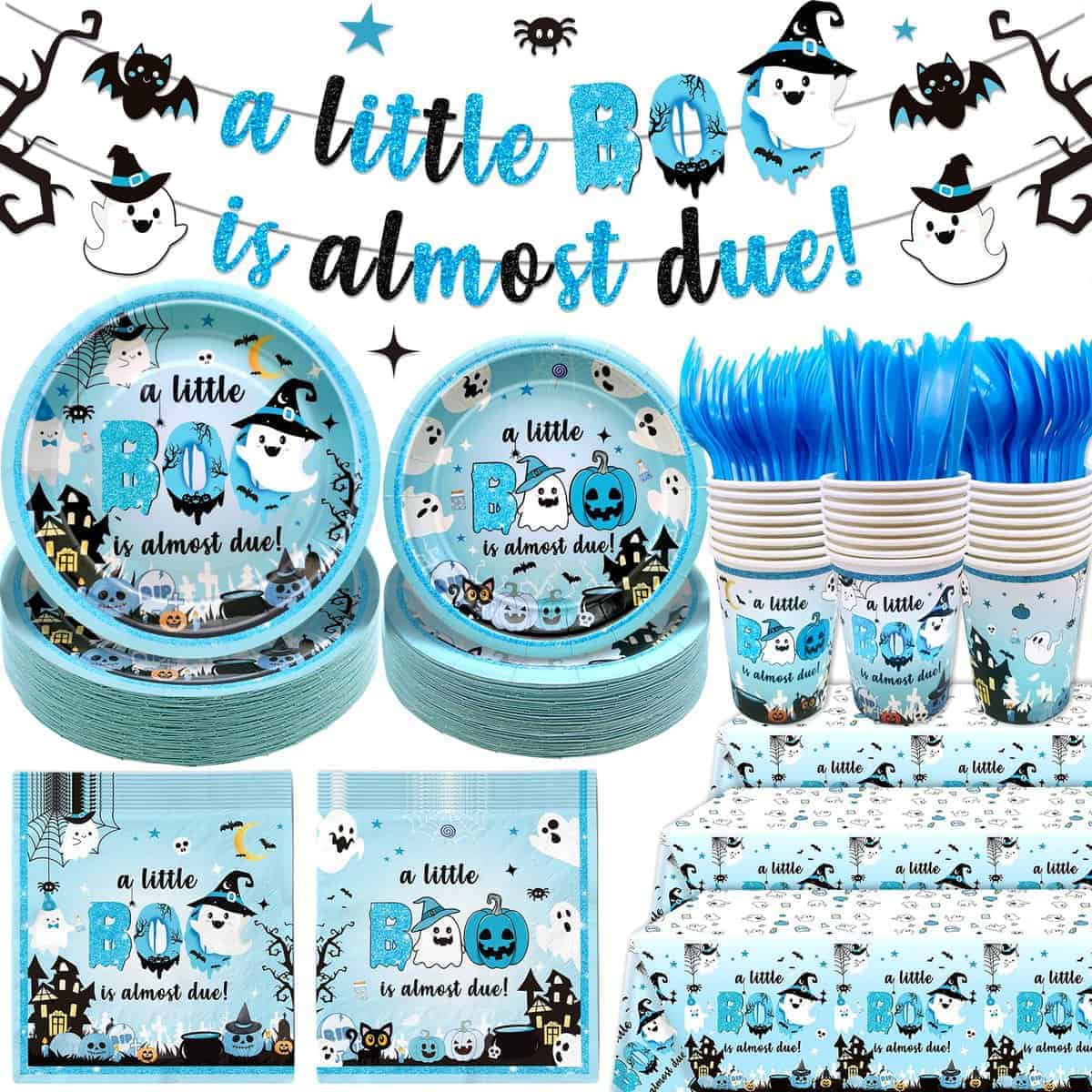 183Pcs A Little Boo Is Almost Due Baby Shower Boy Little