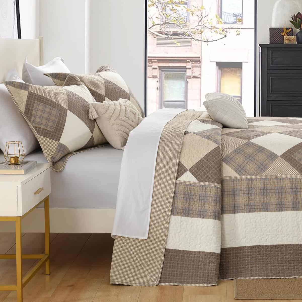 Colcha de cama extragrande FineStichery Queen 120" x 102", - Imagen 4