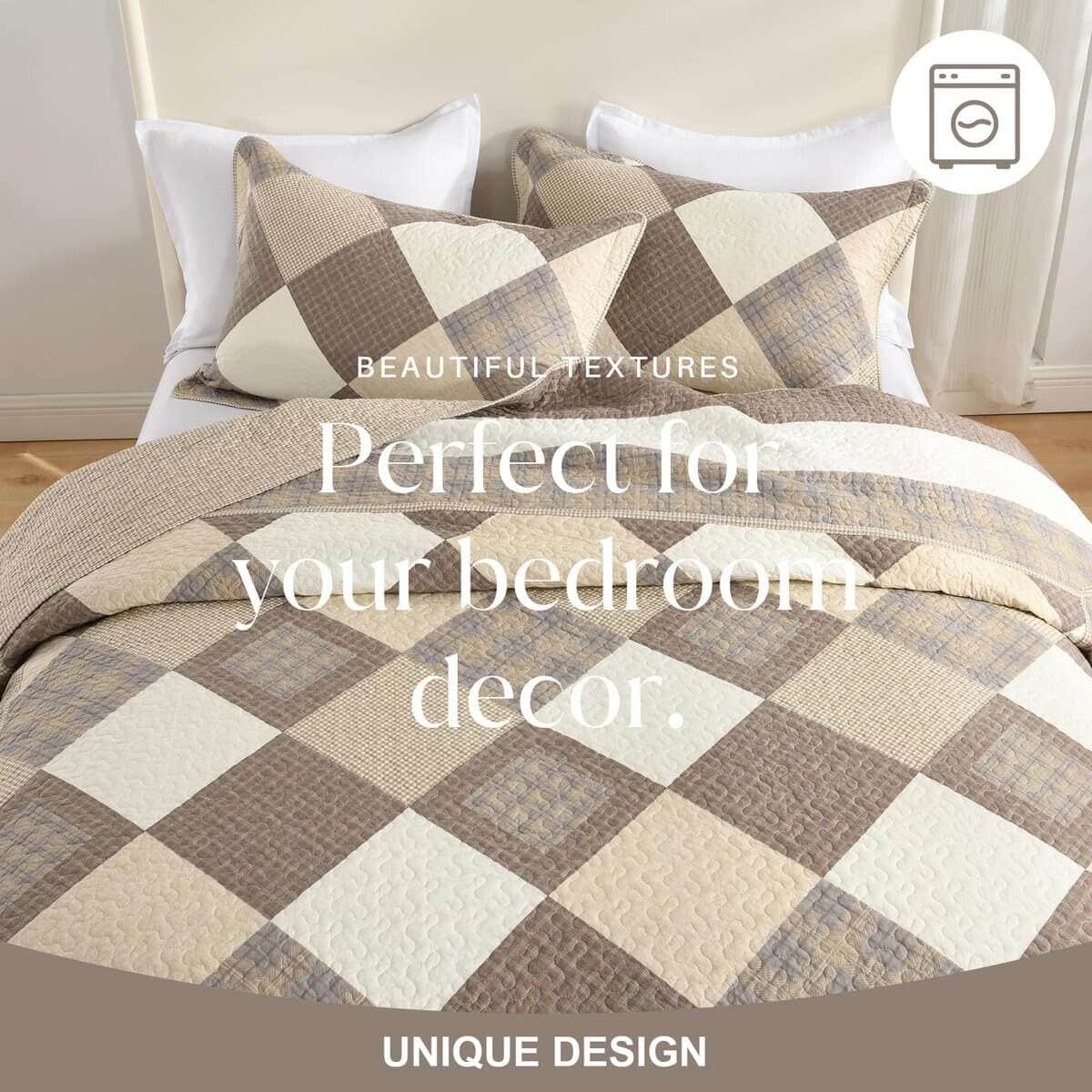 Colcha de cama extragrande FineStichery Queen 120" x 102", - Imagen 8