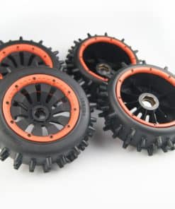 Llantas con Aros de Seguridad y Dientes Naranjas para Rovan