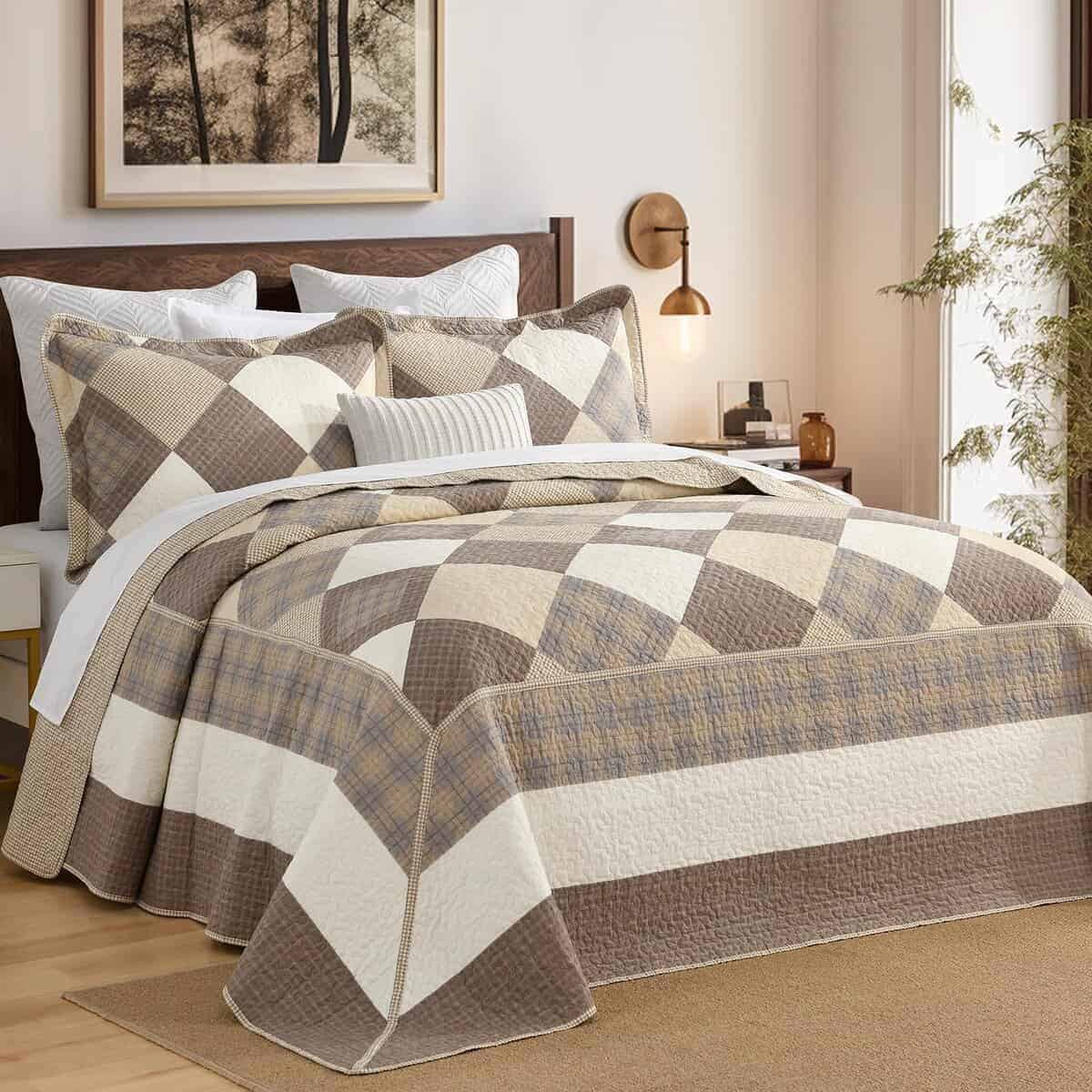 Colcha King DDUOXIN de 3 Piezas 120"x120" - 100% Algodón