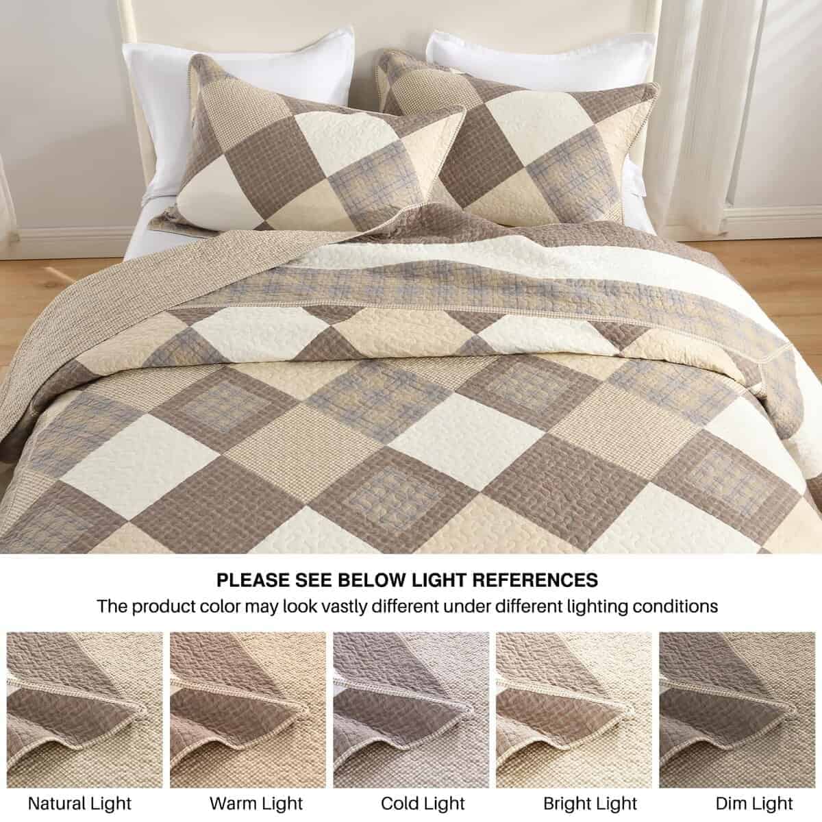 Colcha King DDUOXIN de 3 Piezas 120"x120" - 100% Algodón - Imagen 8