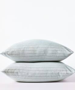 Funda de Almohada de Percale Arrugado -Salvia con Golfo (Set