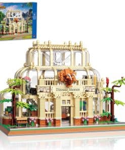 Set de construcción de mini museo de dinosaurios, diseño de