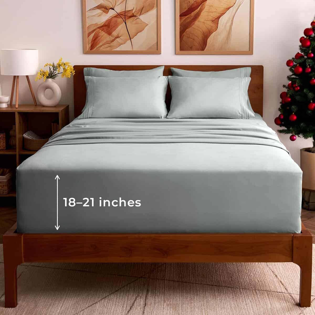 Juego de sábanas Mellanni Queen - Colección -Spa Mint