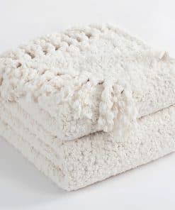 Manta de Tiro LARGA para Sofá, Blanca, 50"x60", Mantas de