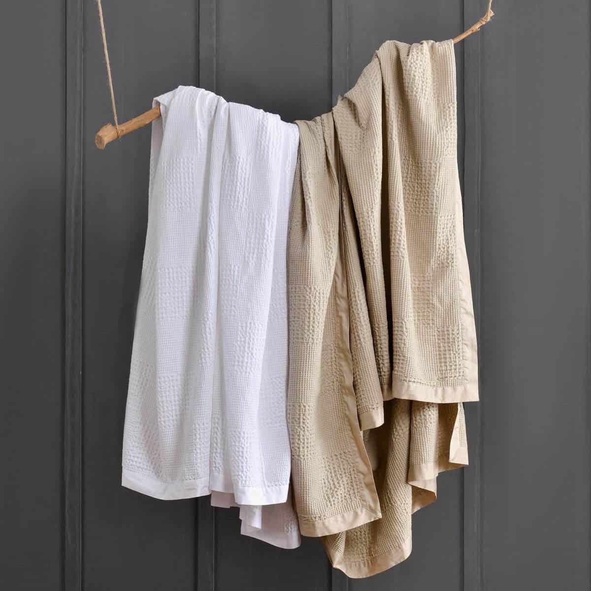 Manta de Algodón de Gofre de Meadow Park con Ribete de