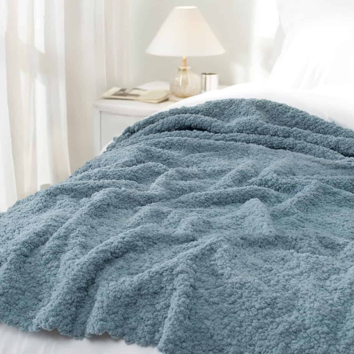 Manta de Tiro para Sofá LONG CREATE, Azul Polvoriento, - Imagen 5