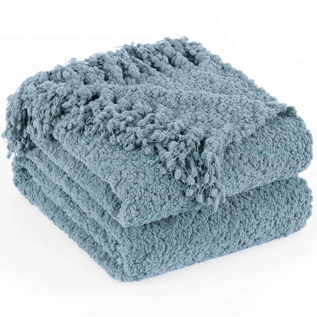 Manta de Tiro para Sofá LONG CREATE, Azul Polvoriento,