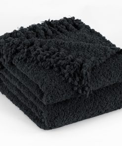 Manta de Lana para Sofá País, Negra 50"x60", Mantas de