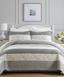 Juego de edredón a rayas SOElinens tamaño King - Set de