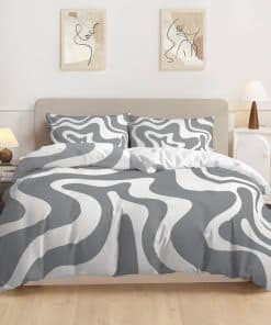 Rvciby Juego de Funda de Edredón Tamaño Queen con Rayas