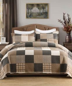 Colcha a Cuadros Queen Size SOElinens - 100% Algodón