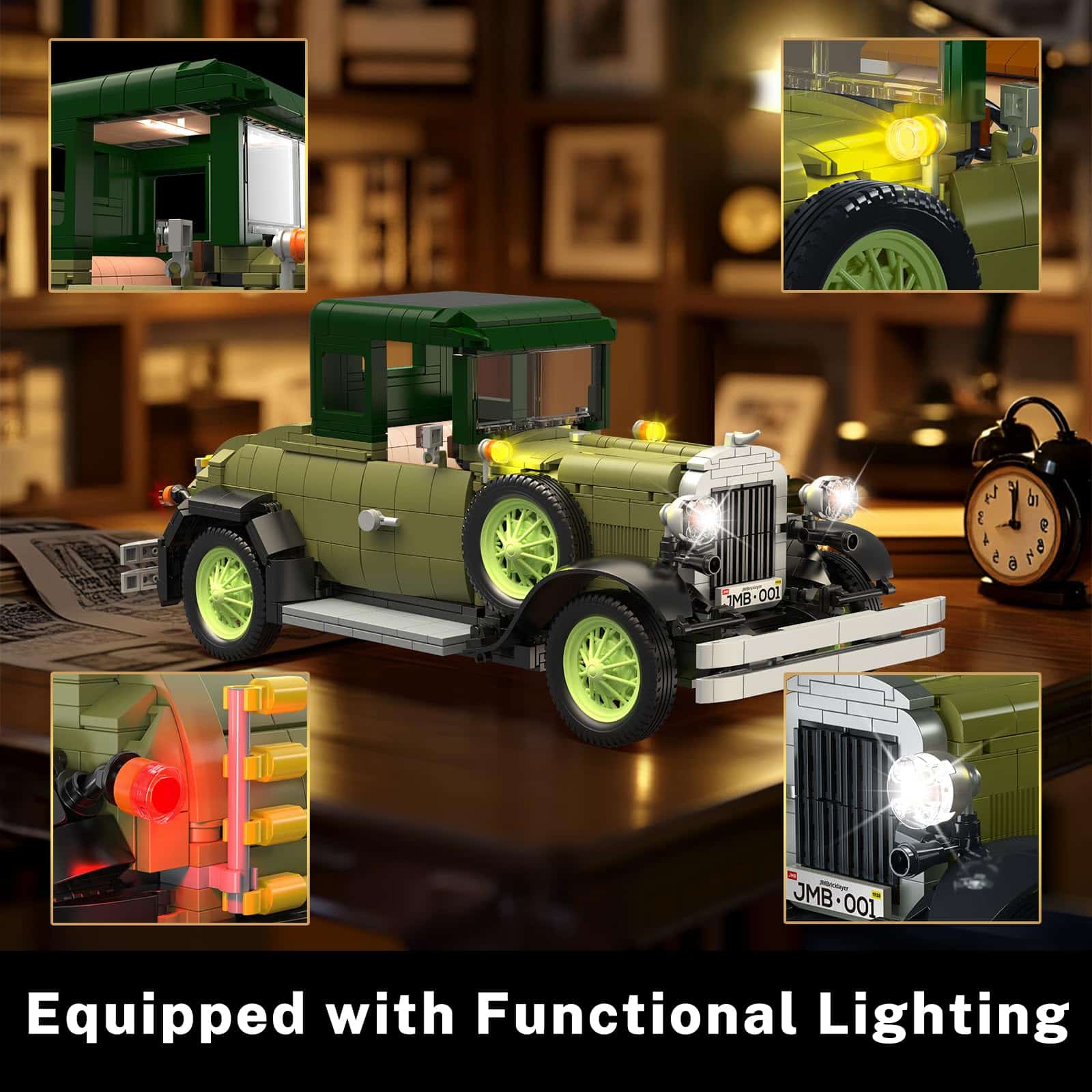 JMBricklayer Set de Construcción de Coches Vintage con - Imagen 4