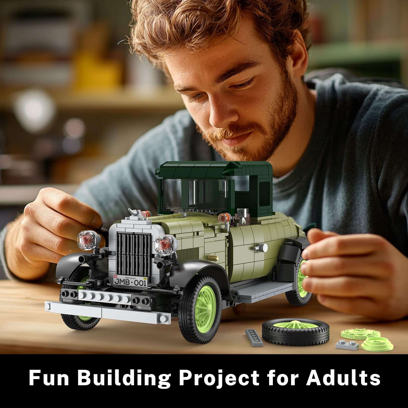 JMBricklayer Set de Construcción de Coches Vintage con - Imagen 8