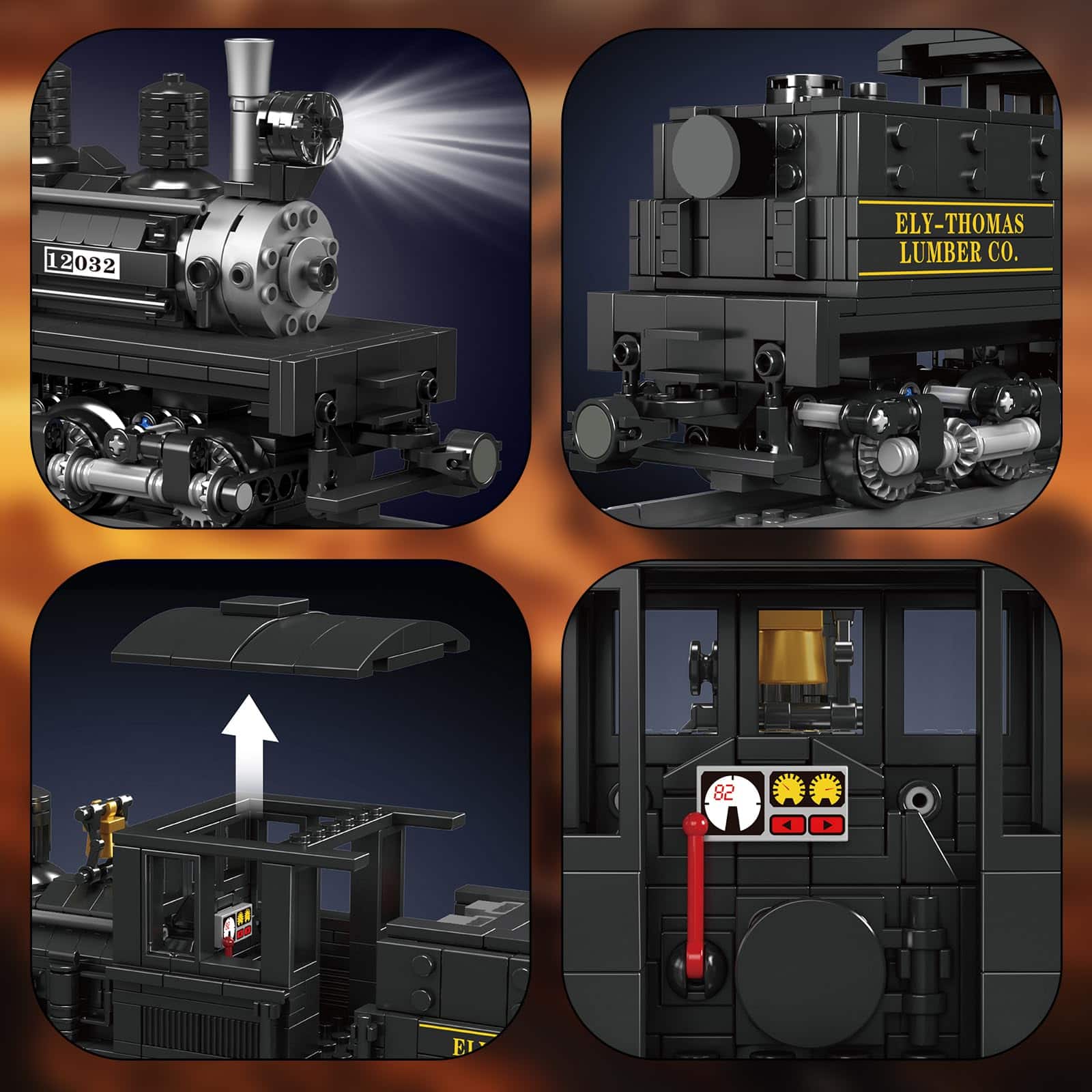 Set de Construcción de Tren JMBricklayer con Luces 51113, - Imagen 4