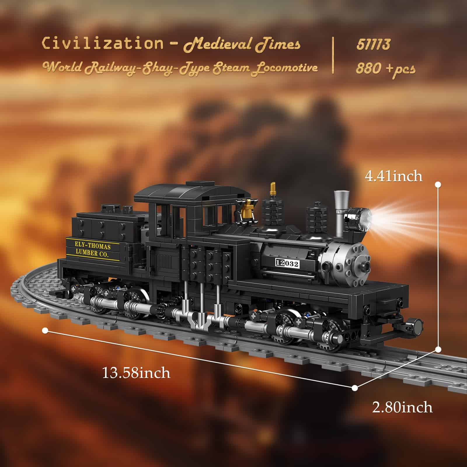 Set de Construcción de Tren JMBricklayer con Luces 51113, - Imagen 6