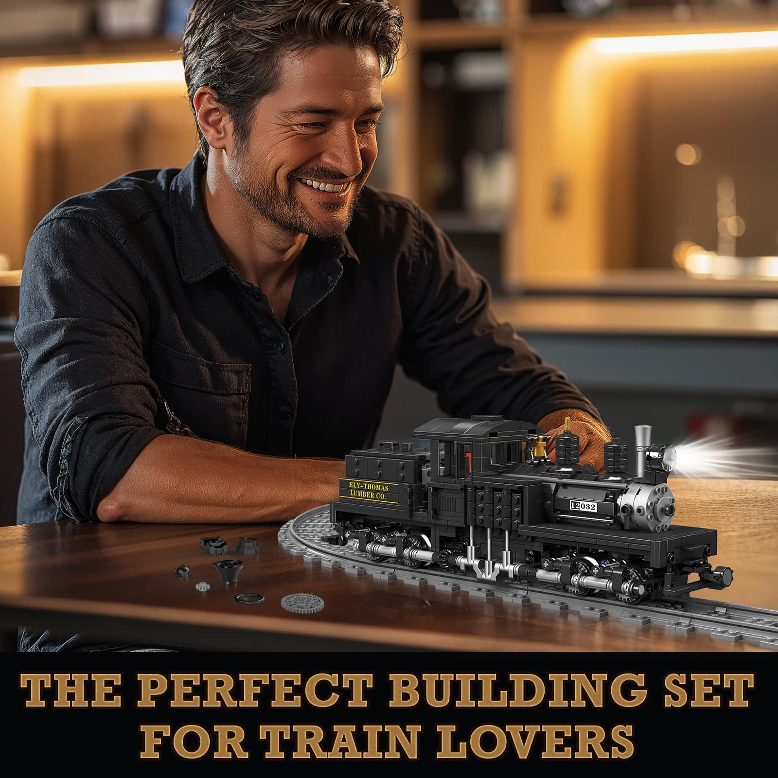 Set de Construcción de Tren JMBricklayer con Luces 51113, - Imagen 7